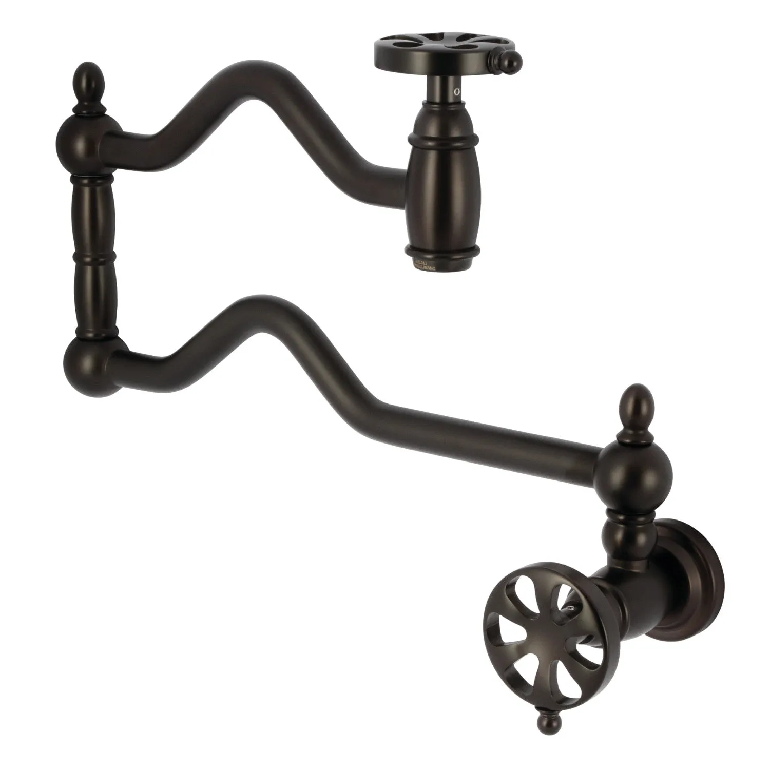 Kingston Brass KS2105RX Belknap Wall Mount Pot Filler Faucet, Oil Rubbed Bronze