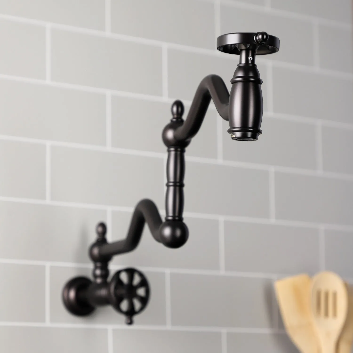 Kingston Brass KS2105RX Belknap Wall Mount Pot Filler Faucet, Oil Rubbed Bronze