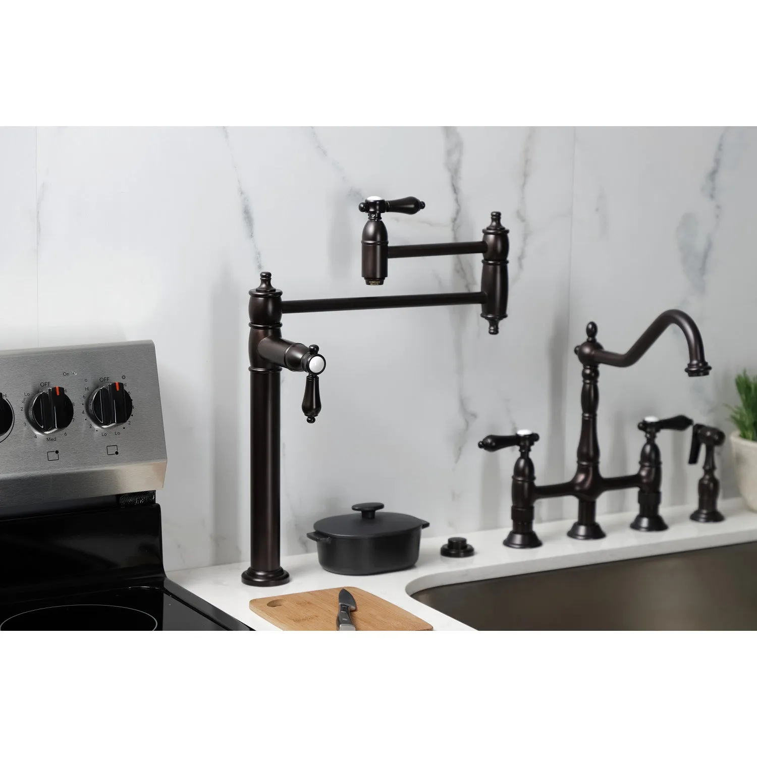 Kingston Brass KS3705BAL Heirloom Deck Mount Pot Filler Faucet, Oil Rubbed Bronze
