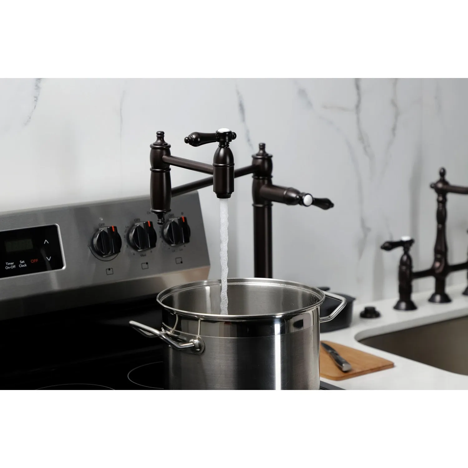 Kingston Brass KS3705BAL Heirloom Deck Mount Pot Filler Faucet, Oil Rubbed Bronze