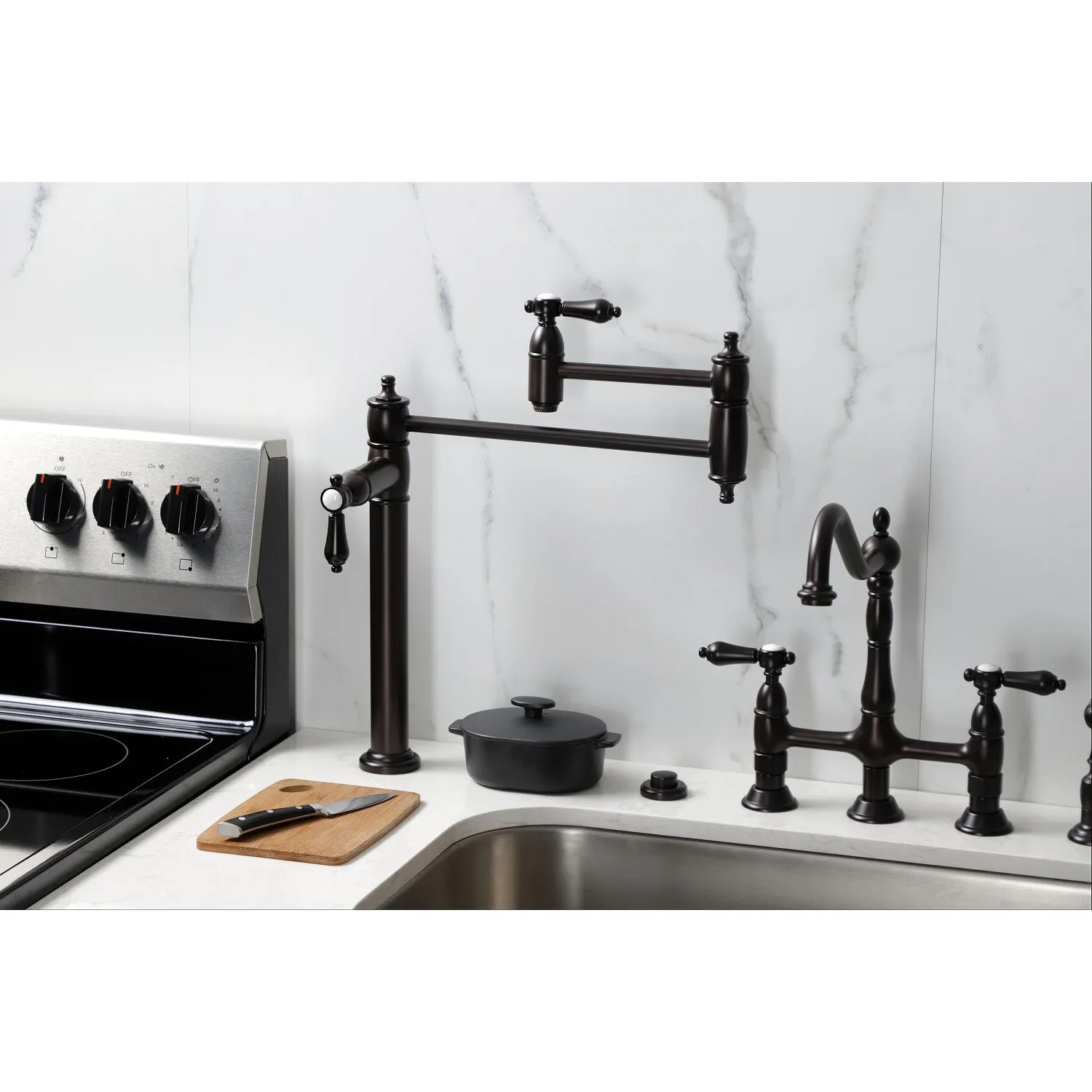 Kingston Brass KS3705BAL Heirloom Deck Mount Pot Filler Faucet, Oil Rubbed Bronze