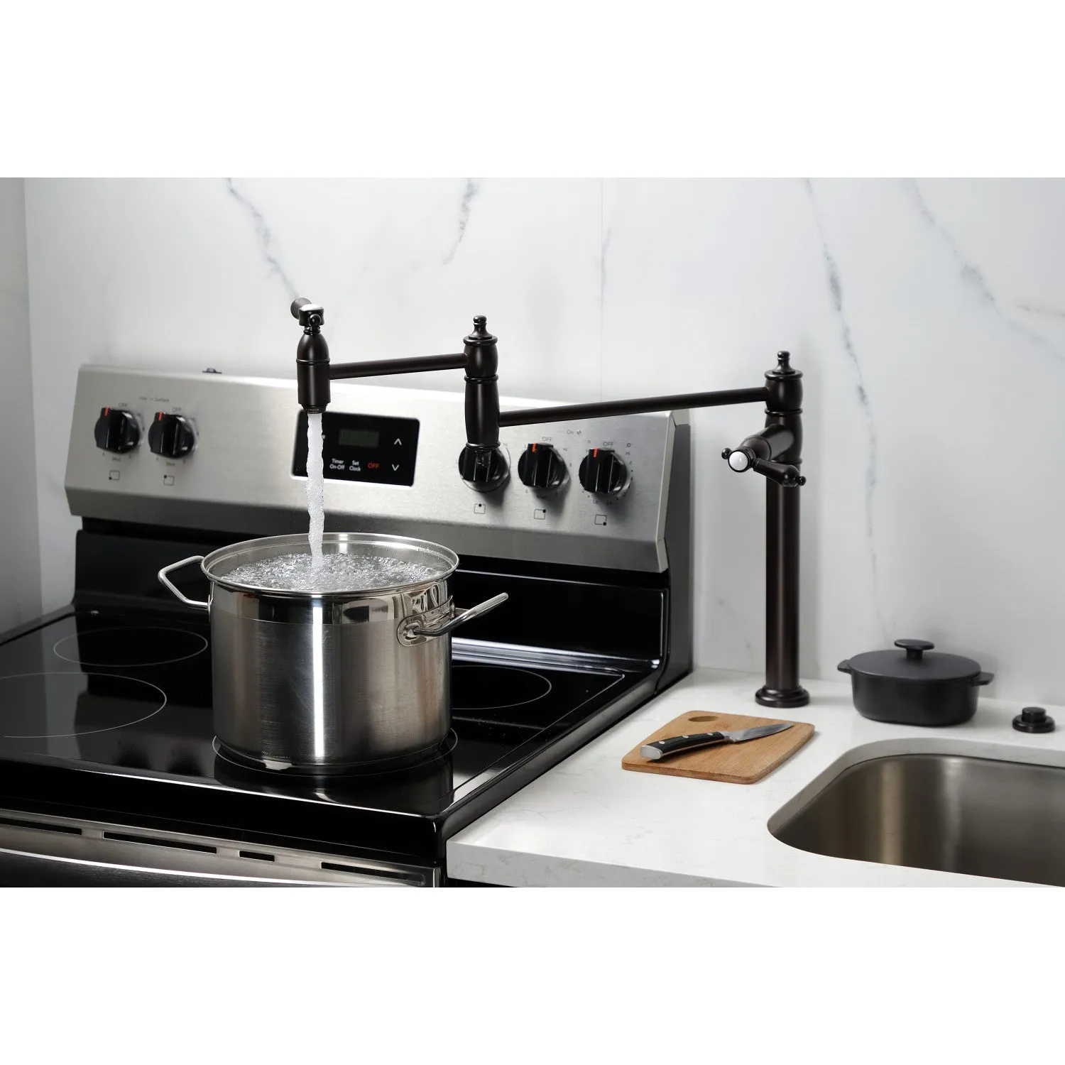 Kingston Brass KS3705BAL Heirloom Deck Mount Pot Filler Faucet, Oil Rubbed Bronze