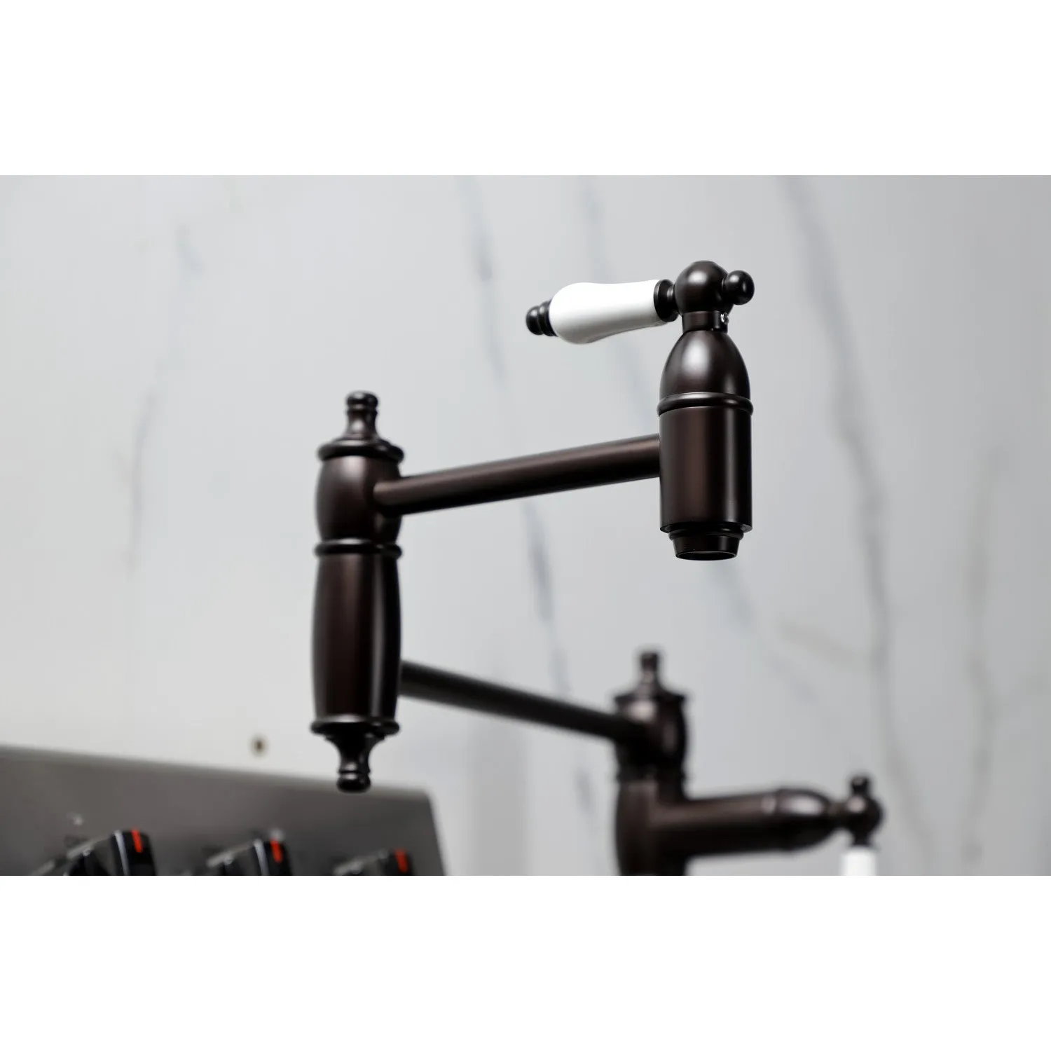 Kingston Brass KS3705PL Restoration Deck Mount Pot Filler Faucet, Oil Rubbed Bronze