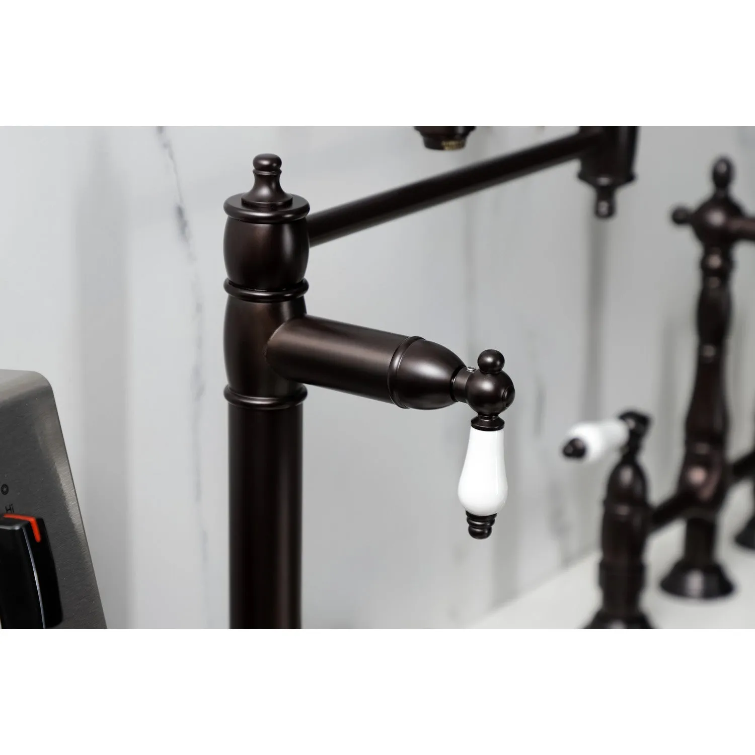 Kingston Brass KS3705PL Restoration Deck Mount Pot Filler Faucet, Oil Rubbed Bronze