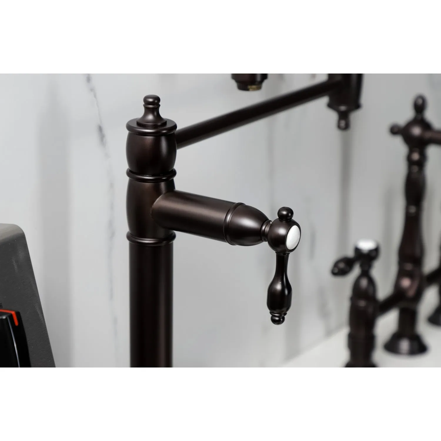 Kingston Brass KS3705TAL Tudor Deck Mount Pot Filler Faucet, Oil Rubbed Bronze