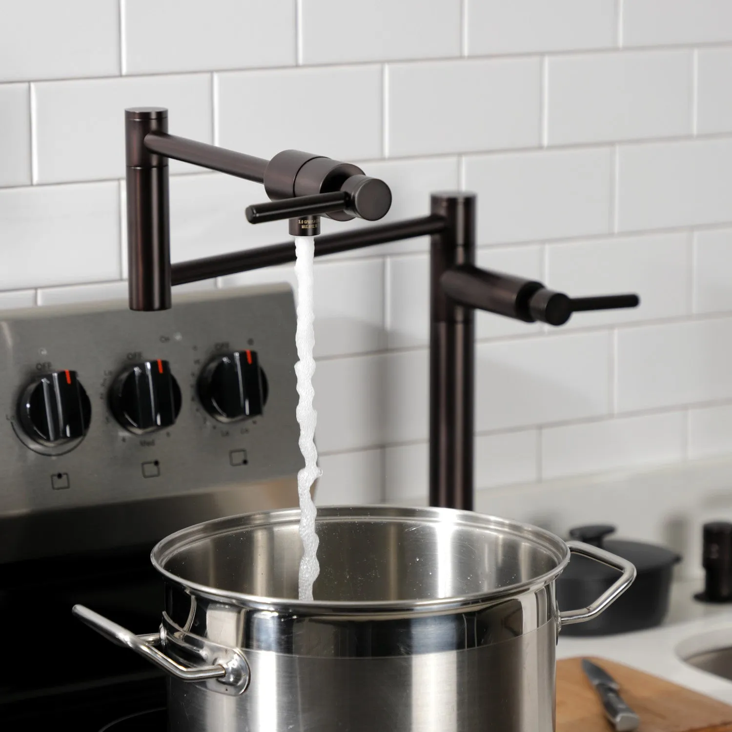 Kingston Brass KS4705DL Concord Deck Mount Pot Filler Faucet, Oil Rubbed Bronze