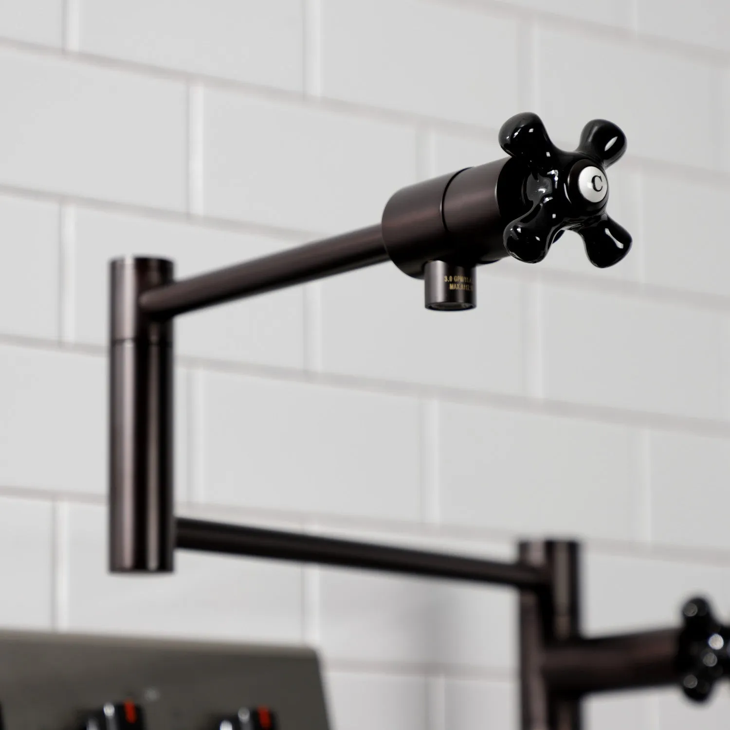 Kingston Brass KS4705PKX Duchess Deck Mount Pot Filler Faucet, Oil Rubbed Bronze
