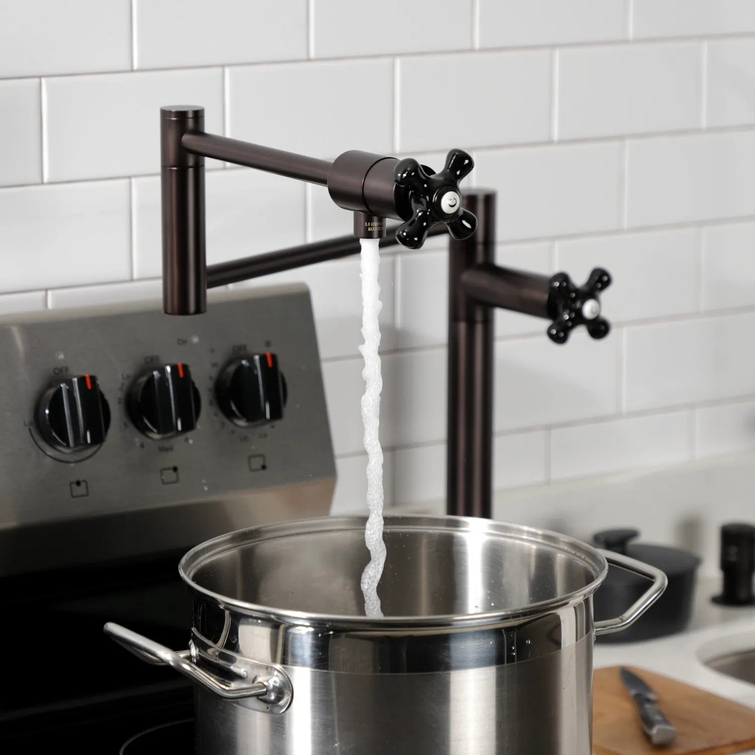 Kingston Brass KS4705PKX Duchess Deck Mount Pot Filler Faucet, Oil Rubbed Bronze