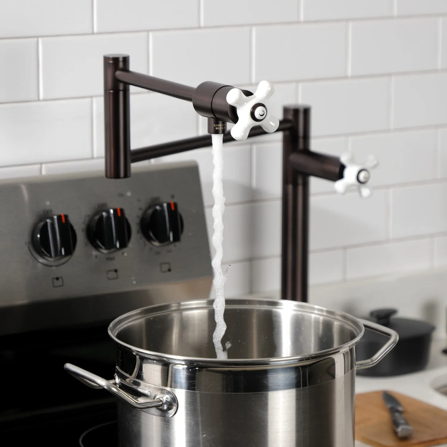 Kingston Brass KS4705PX Metropolitan Deck Mount Pot Filler Faucet, Oil Rubbed Bronze