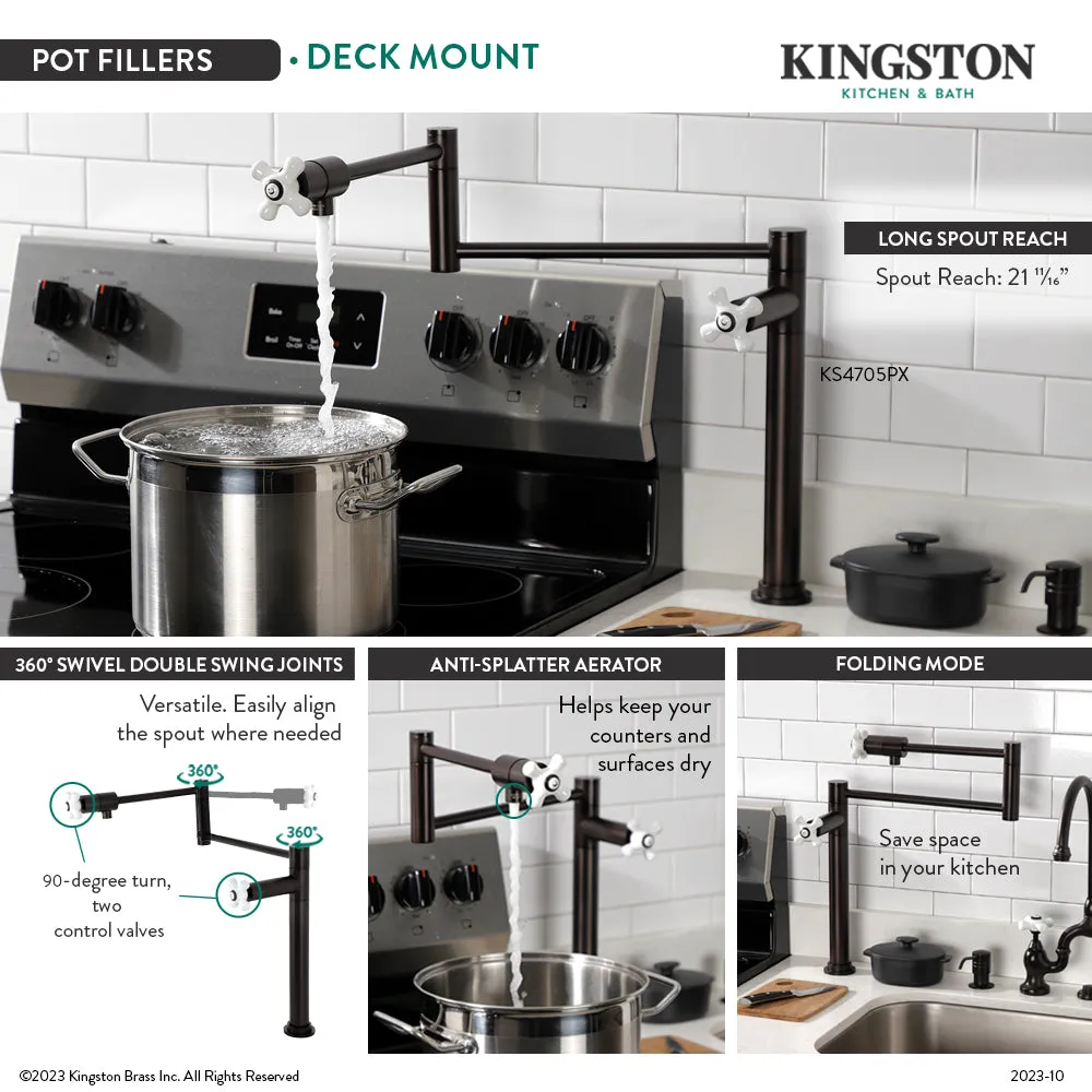 Kingston Brass KS4705PX Metropolitan Deck Mount Pot Filler Faucet, Oil Rubbed Bronze