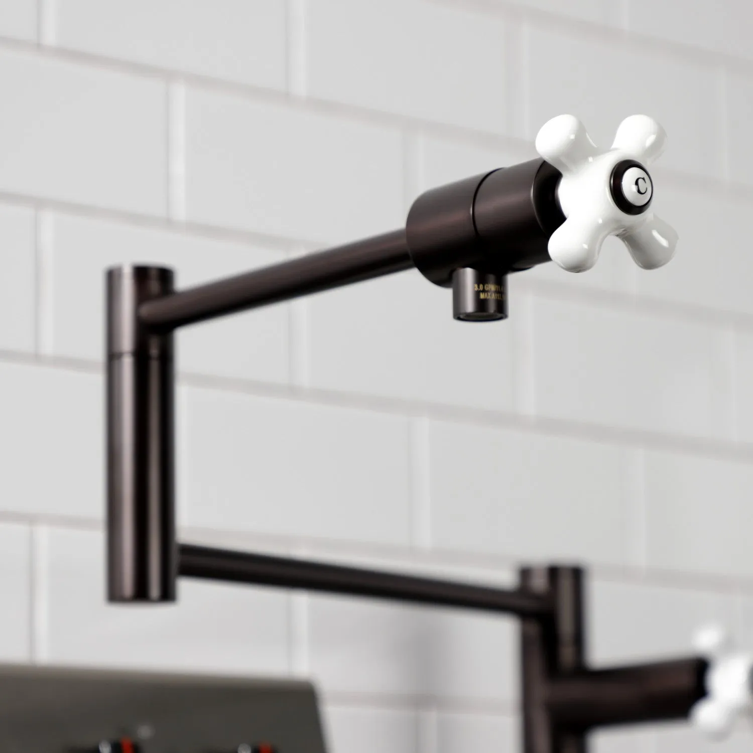 Kingston Brass KS4705PX Metropolitan Deck Mount Pot Filler Faucet, Oil Rubbed Bronze