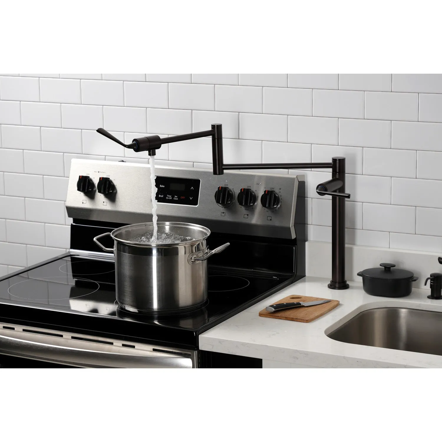 Kingston Brass KS4705ZL Silver Sage Deck Mount Pot Filler Faucet, Oil Rubbed Bronze
