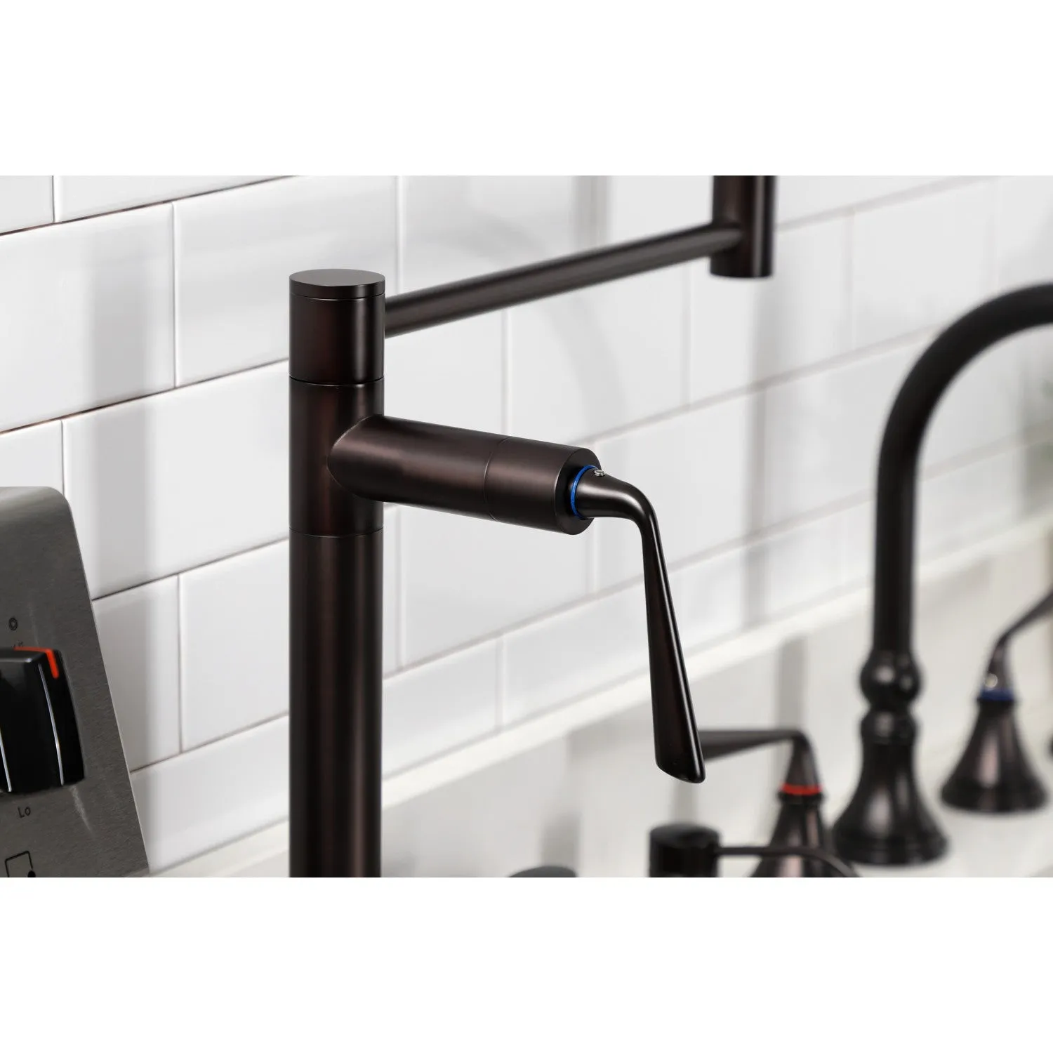 Kingston Brass KS4705ZL Silver Sage Deck Mount Pot Filler Faucet, Oil Rubbed Bronze
