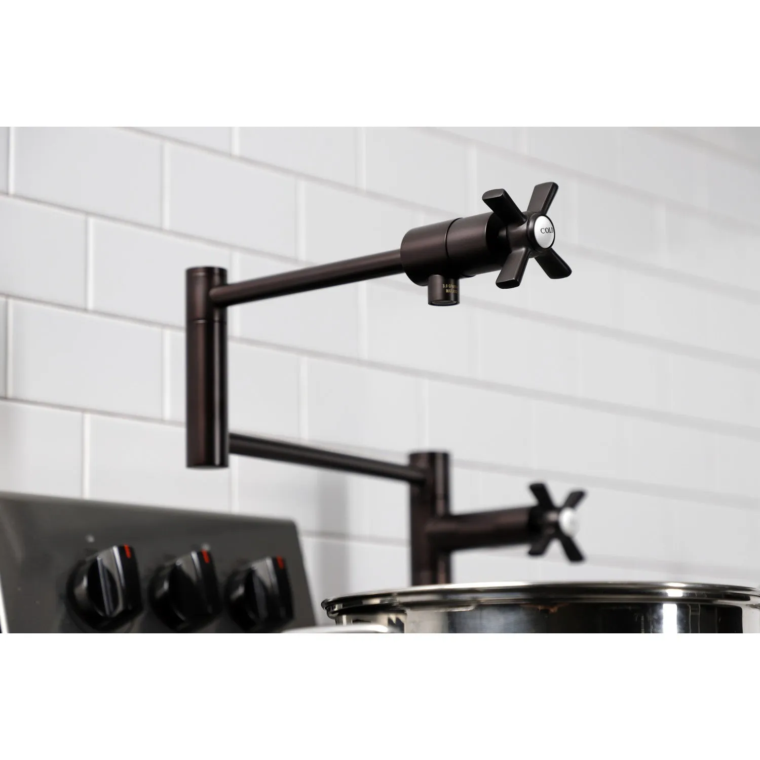 Kingston Brass KS4705ZX Millennium Deck Mount Pot Filler Faucet, Oil Rubbed Bronze