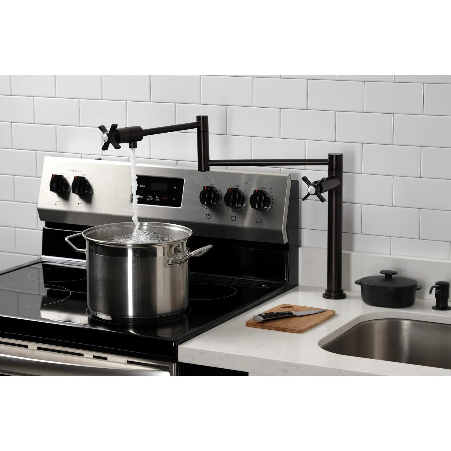 Kingston Brass KS4705ZX Millennium Deck Mount Pot Filler Faucet, Oil Rubbed Bronze