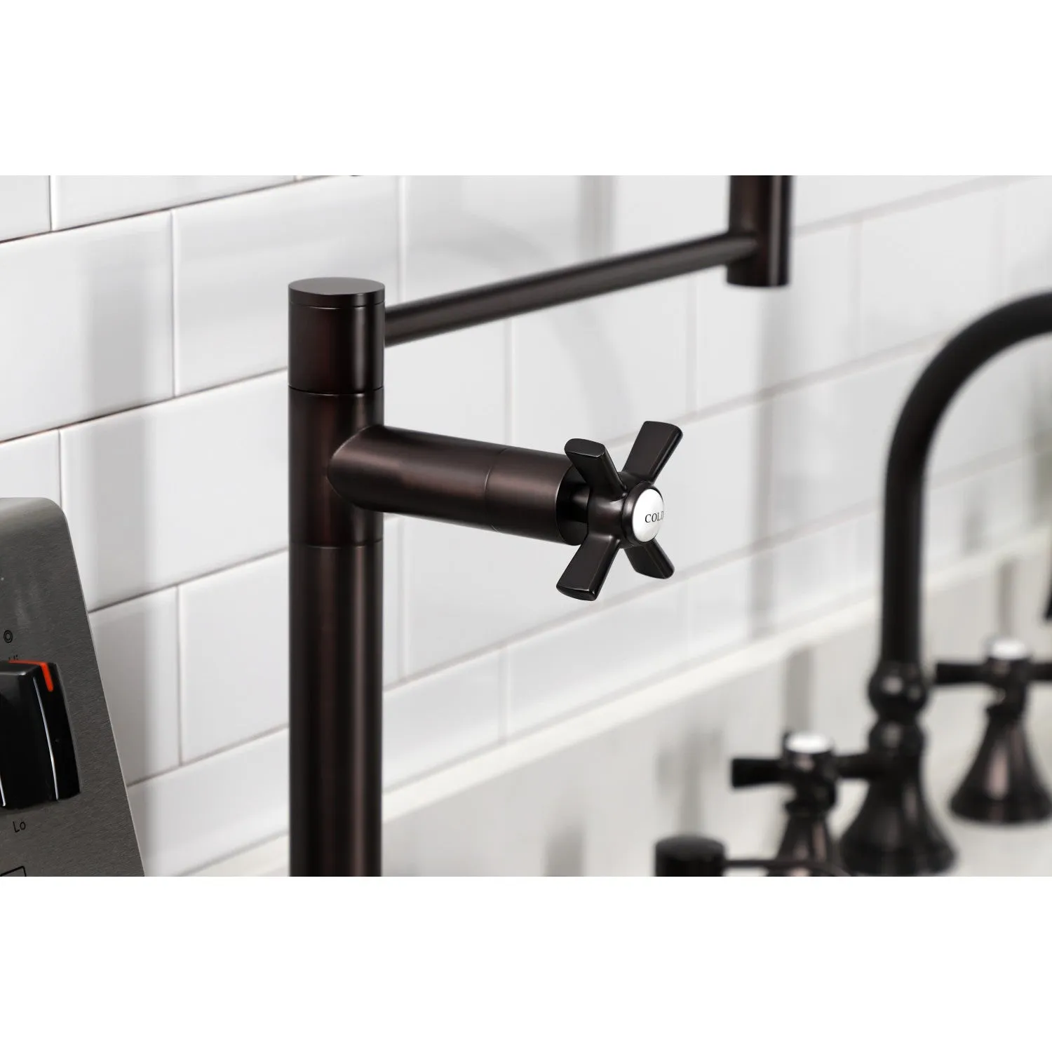 Kingston Brass KS4705ZX Millennium Deck Mount Pot Filler Faucet, Oil Rubbed Bronze