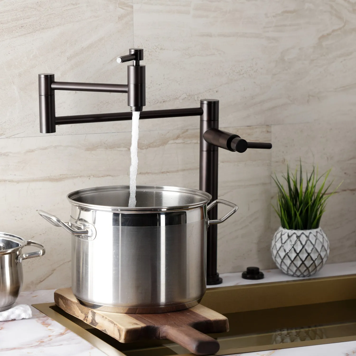 Kingston Brass KS8705DL Concord Deck Mount Pot Filler Faucet, Oil Rubbed Bronze