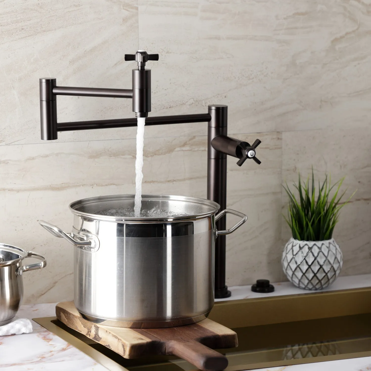 Kingston Brass KS8705ZX Millennium Deck Mount Pot Filler Faucet, Oil Rubbed Bronze