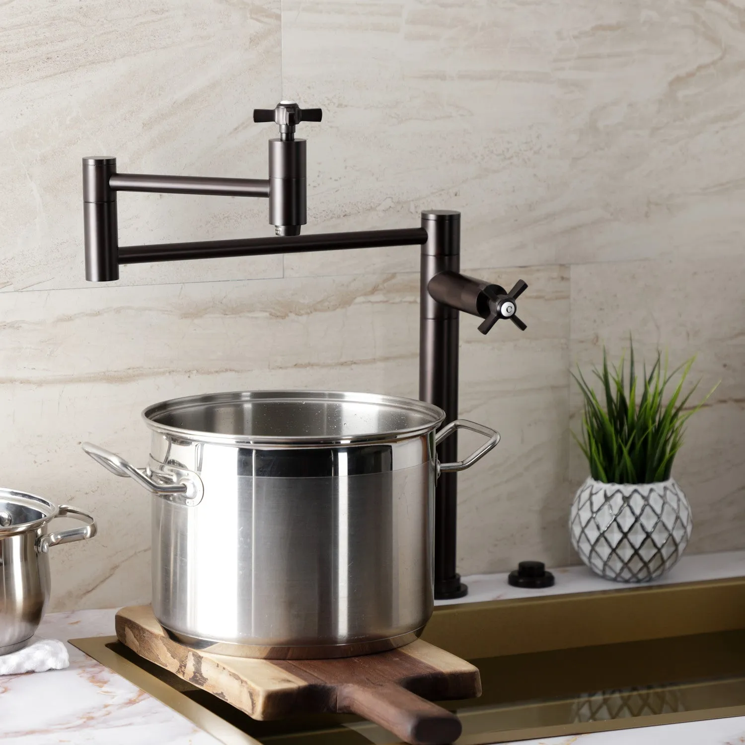 Kingston Brass KS8705ZX Millennium Deck Mount Pot Filler Faucet, Oil Rubbed Bronze
