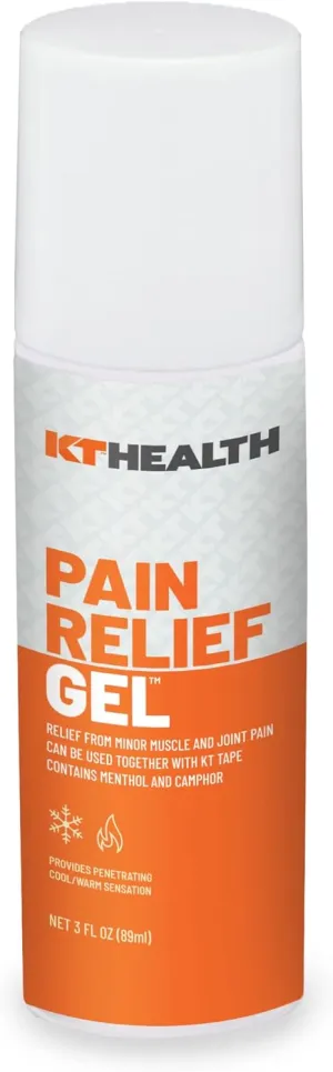 KT Tape Health, Pain Relief Gel, Time-Released Topical Relief from Back Pain, Sciatica and Arthritis, 3.0 oz Roll-On