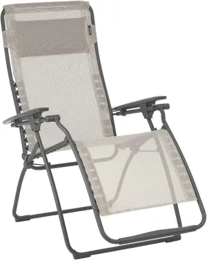 Lafuma Futura LFM3118-8548 Zero Gravity Outdoor Steel Framed Lawn Patio Recliner Folding Lounge Chair with Batyline Canvas, Seigle Grey