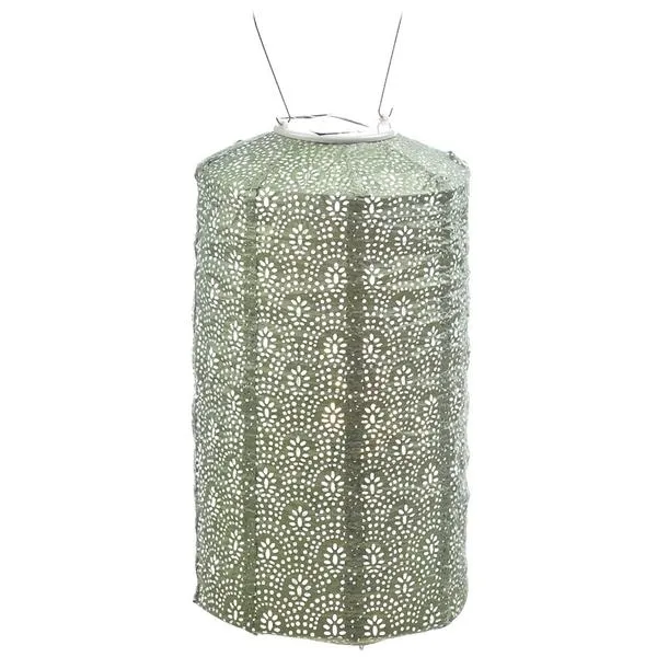Lantern - Light Green Cylinder 13"