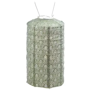 Lantern - Light Green Cylinder 13"