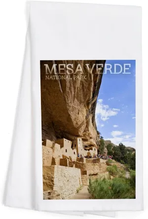 Lantern Press Mesa Verde National Park, Colorado, Cliff Palace Tour Photograph (100% Cotton Tea Towel, Decorative Hand Towel, for Kitchen and Home)