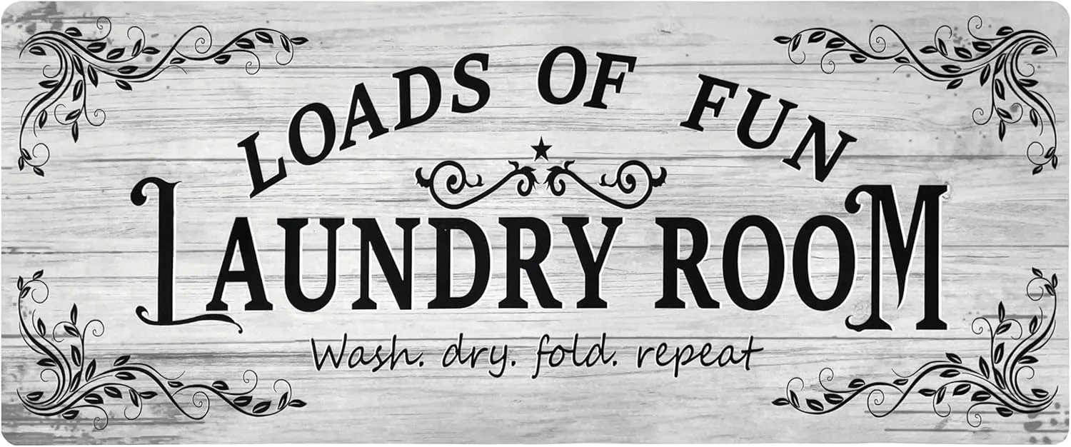 Laundry Room Rug Runner 24"x60" Non Slip Waterproof Laundry Mats for Laundry Room Decor Washable Floor Farmhouse Laundry Rug for Mudroom Washroom Bathroom, Light Grey