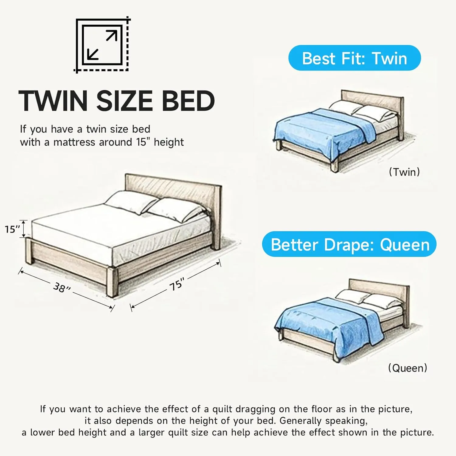 Lavsiry Light Camel Quilt Twin Size Bedding Set, Summer Thin Microfiber Quilted Bedspread & Coverlet, Soft Lightweight Comforter for All Seasons - 2 Piece(1 Quilt, 1 Pillow Sham)