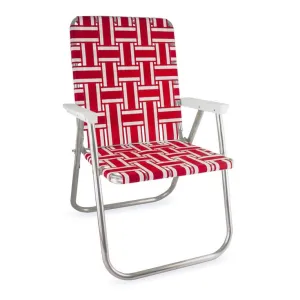 Lawn Chair USA Red and White Stripe Classic Lawn Chair