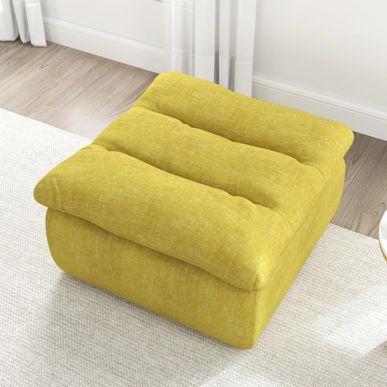 Lazy Floor Sofa, Modern Armless Backless Sofa Chair, Comfy Accent Bean Bag Couch - Yellow