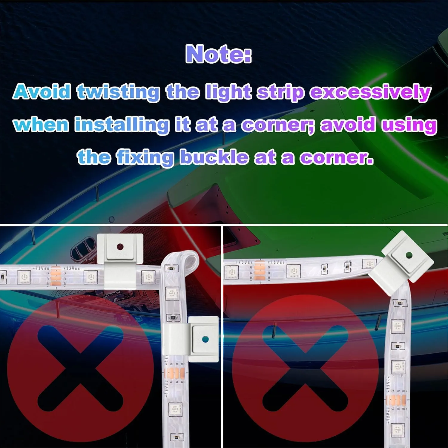 LED Boat Lights Strip 50FT, IP67 Marine LED Strip Pontoon Boat Light App Control, 12V RGB Waterproof Boat Interior Light, Night Fishing Lighting for Bass Boat, Kayak, Jon Boat, Deck