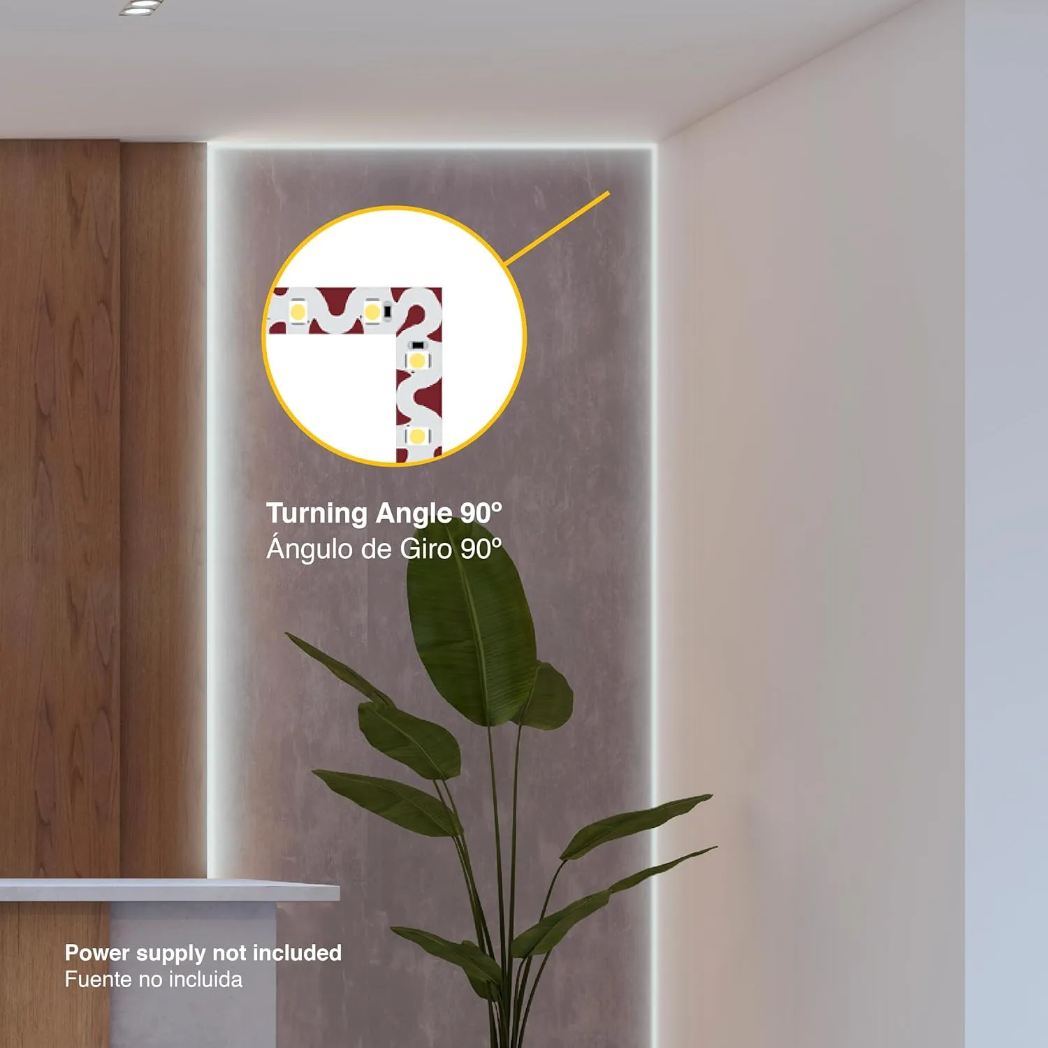 LED Lighting 12V 16.4ft UL Listed Cool White 2835 SMD Zig-Zag LED Strip Lights Dimmable 660lm/m 6.2W/m 300 LEDs 60 LEDs/m IP33 Non-Waterproof. S Shape Angle Turning Capable