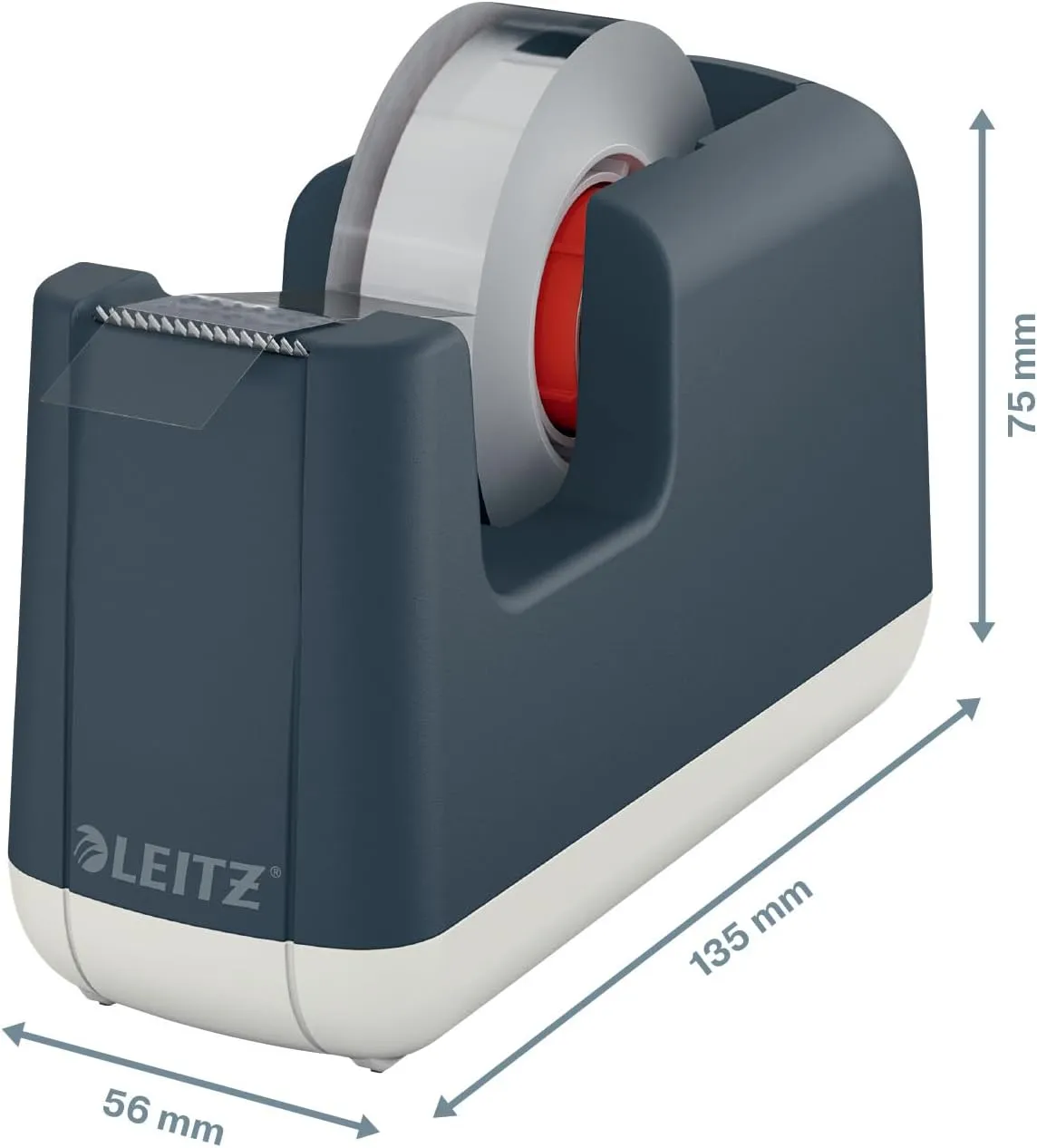 Leitz Tape Dispenser, Heavy Base with Tape, Cosy Range, Velvet Grey, 53670089