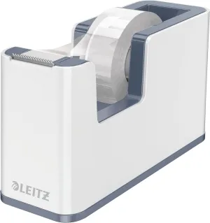 Leitz Tape Dispenser, Heavy Base with Tape, Wow Range, Pearl White/Grey