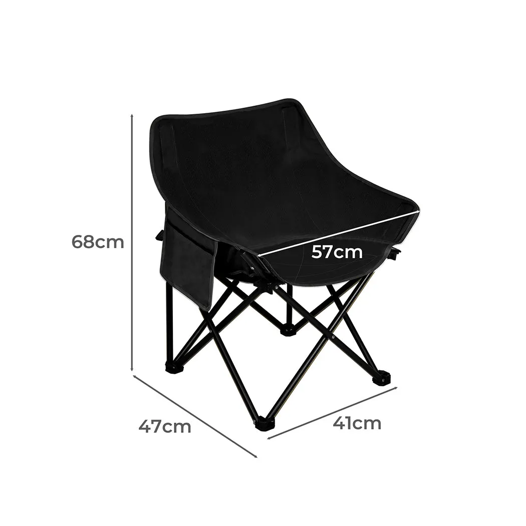 Levede Folding Camping Moon Chair Lightweight Black-QLD_Metro