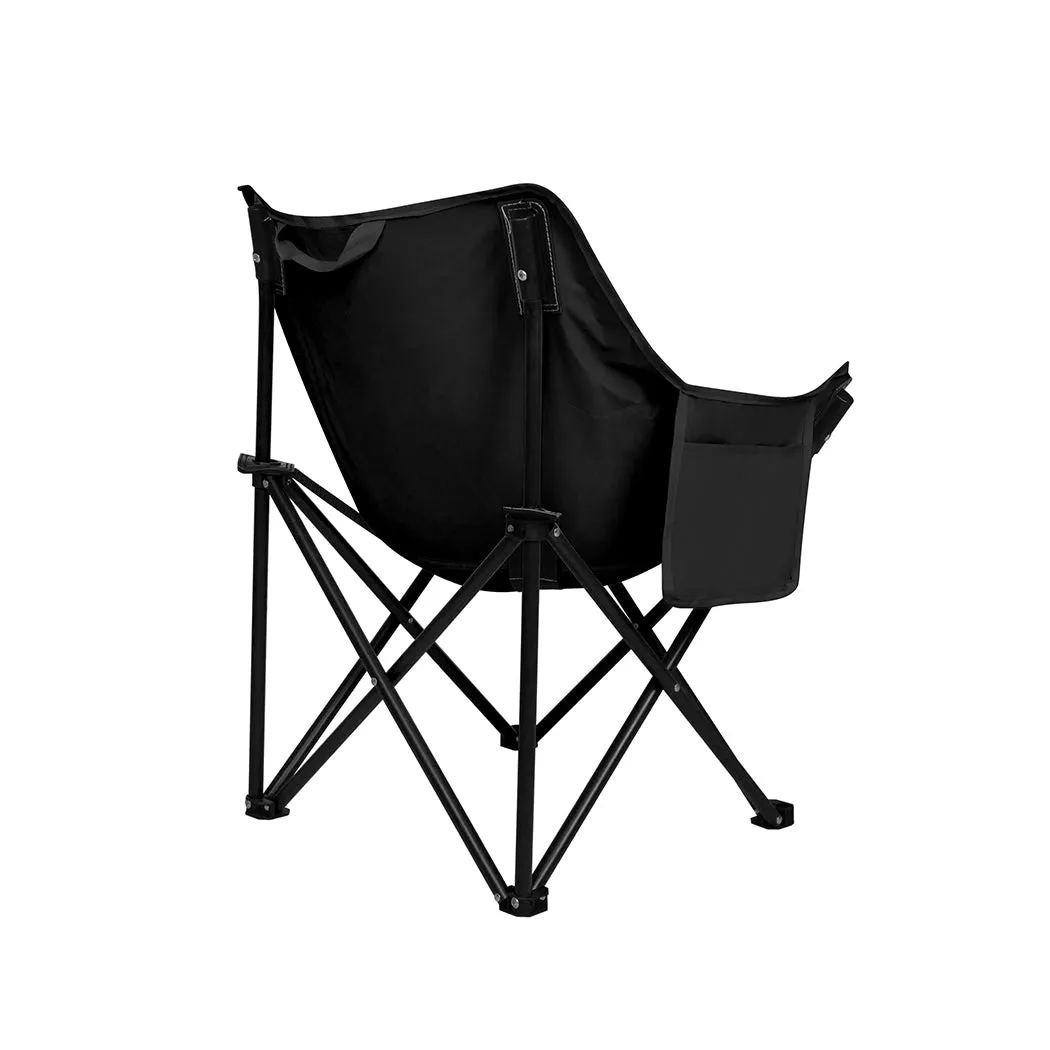Levede Folding Camping Moon Chair Lightweight Black-QLD_Metro