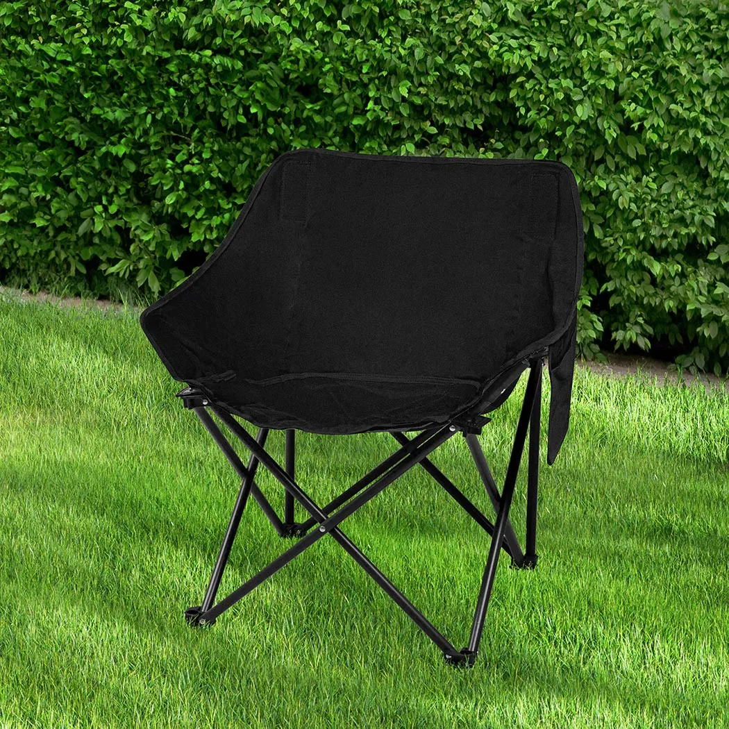 Levede Folding Camping Moon Chair Lightweight Black-QLD_Metro