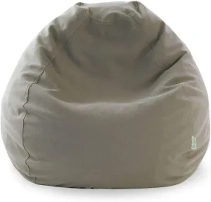 Lightweight & Plush Small Bean Bag Chair with Filler Included in Solid Pattern Gray Color | Size: 22'' H X 28'' W X 28'' D, Zippered, Machine-Washable Cover