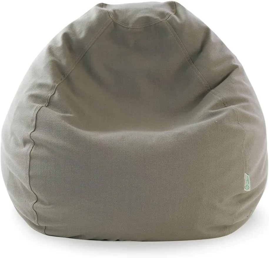Lightweight & Plush Small Bean Bag Chair with Filler Included in Solid Pattern Gray Color | Size: 22'' H X 28'' W X 28'' D, Zippered, Machine-Washable Cover