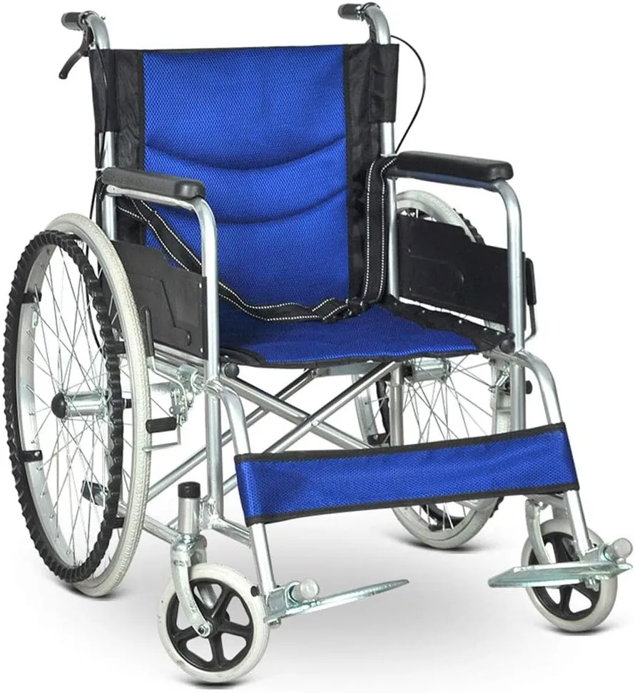 Lightweight Transport Mobile Wheelchair Lightweight Folding Elderly Trolley with Seated Toilet Chair with Wheeled Armrests Seat Lightweight Transport Mobile Wheelchair and Brakes,Red