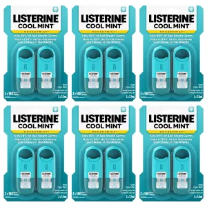 Listerine Cool Mint Pocketmist, Oral Care Mist for Fresh Breath, Non-Aerosol Sugar-Free Bad Breath Refresher Spray to Kill 99% of Bad Breath Germs, Portable, Cool Mint Flavor, 7.7 mL, 12 Sprays