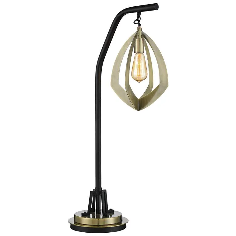 Lite Source Rogerton Antique Brass Hanging Lantern Desk Lamp