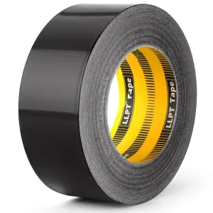 LLPT Aluminum Black Foil Tape 2 Inches x 55 Yards 3.94 Mil Heavy Duty Adhesive HVAC Sealing Hot Cold Air Duct Tape for Pipe Metal Repair (BF255)