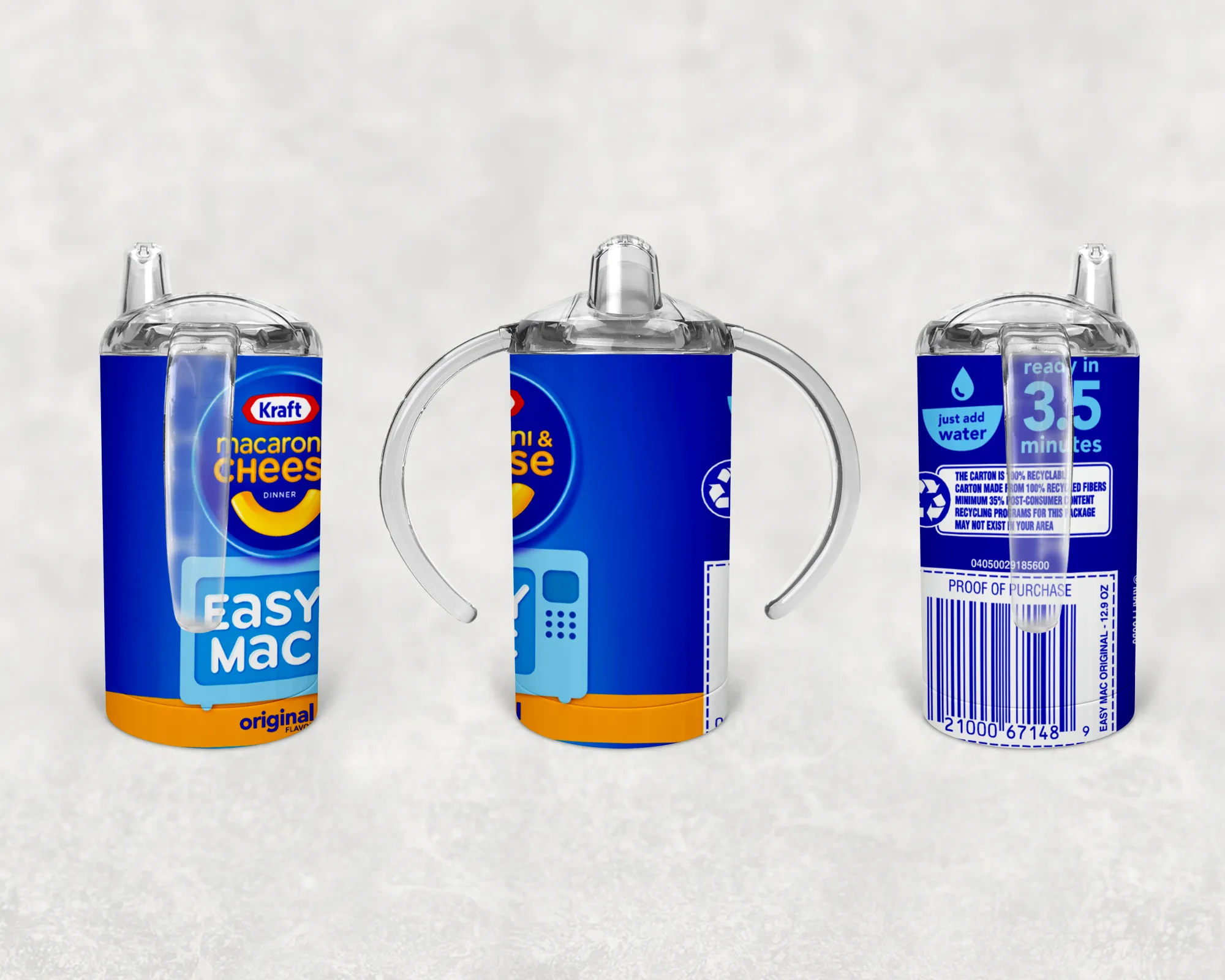 Mac n Cheese Kids Sippy Cup or Water Bottle