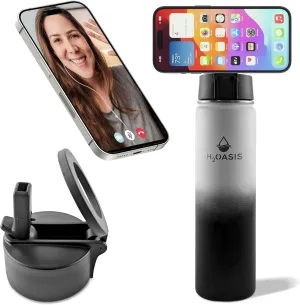 MagSafe Compatible Magnetic Water Bottle With Phone Holder,Stainless Steel Insulated Flask With Magnetic Phone Tripod Mount 360° Rotate, Storage, Leakproof, Strong Magnet 25oz (25oz)