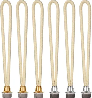 Maitys 6-Piece Wick Replacement Oil Lamp Wick Set for Catalytic Burner Diffuser Aromatherapy, Silver & Gold