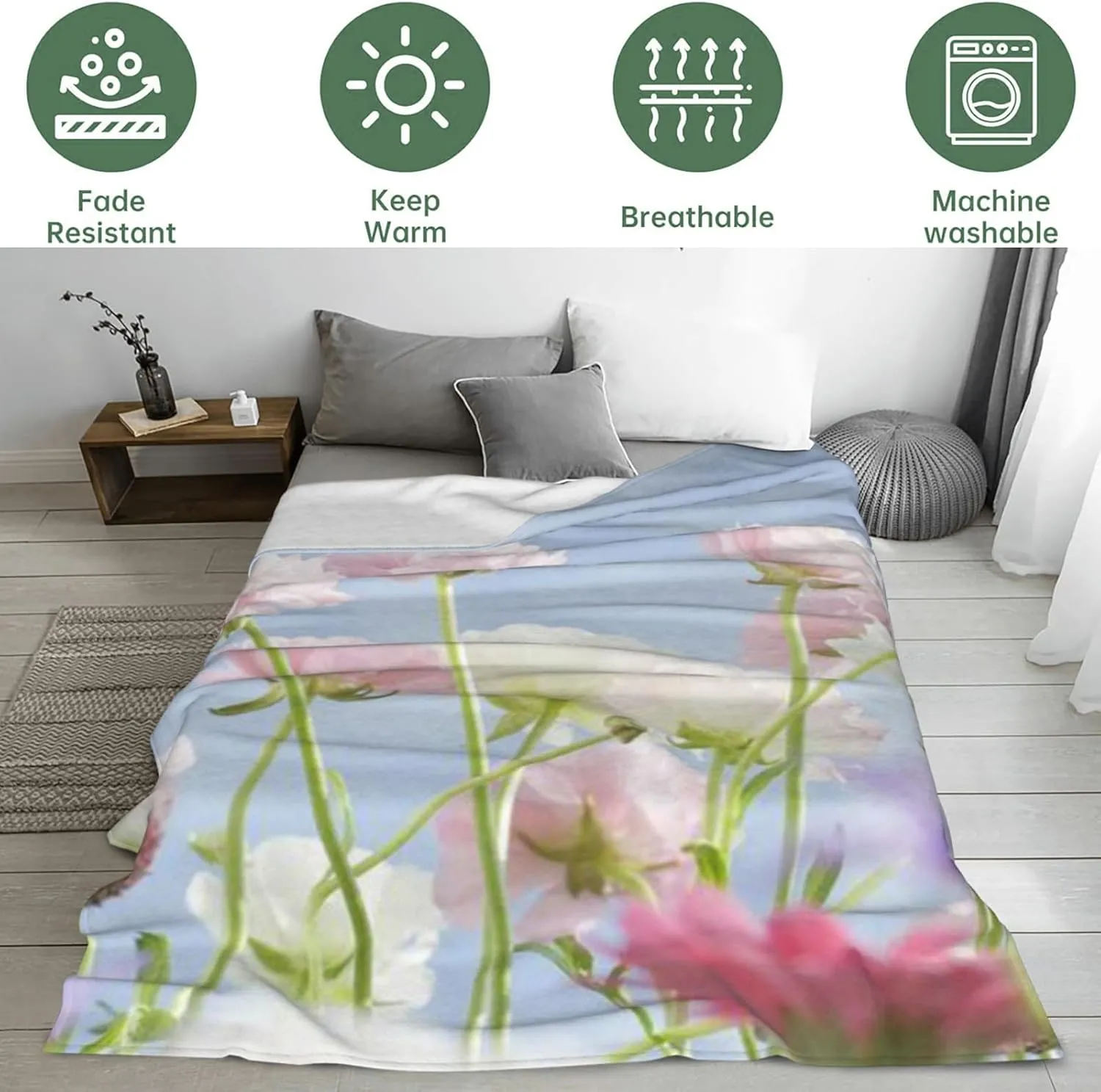 Majestic Bald Eagle & Mountain Blanket - Ultra Soft & Cozy Flannel Snow-Capped Peaks Throw Blankets, Lightweight, Warm & Fuzzy, for Couch, Bed, Travel & Outdoor, for Men Women Adults 60"x50"