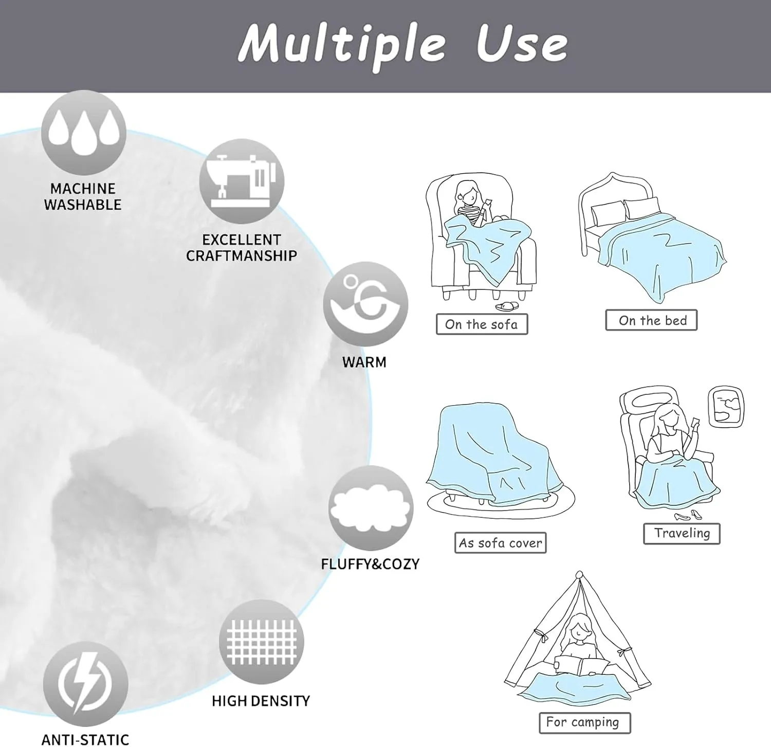 Majestic Bald Eagle & Mountain Blanket - Ultra Soft & Cozy Flannel Snow-Capped Peaks Throw Blankets, Lightweight, Warm & Fuzzy, for Couch, Bed, Travel & Outdoor, for Men Women Adults 60"x50"